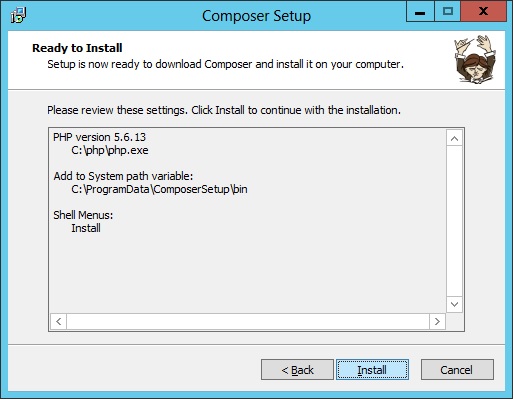 Resumo das configurações