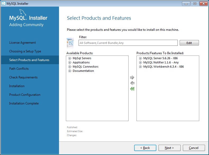 Selecionando o que instalar